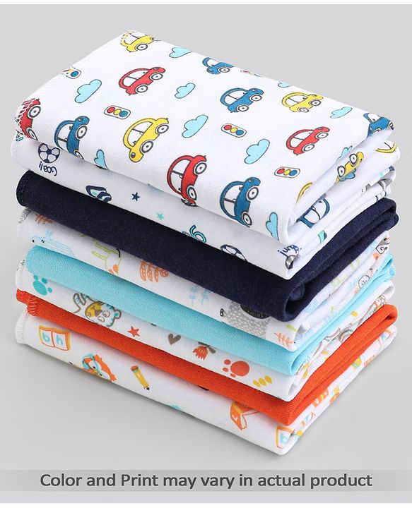 Babyhug 100% Cotton Wash Cloth Pack of 8 - Multicolor