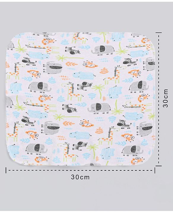 Babyhug 100% Cotton Wash Cloth Pack of 8 - Multicolor