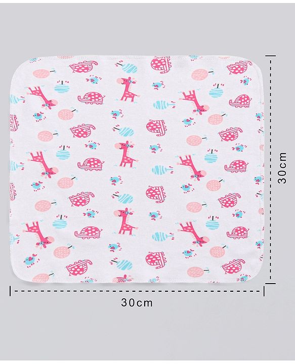 Babyhug 100% Cotton Wash Cloth Pack of 8 - Multicolor