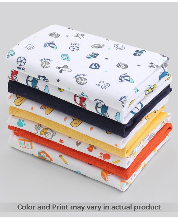 Babyhug 100% Cotton Wash Cloth Pack of 8 - Multicolor