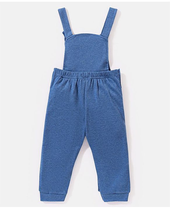 Babyhug 100% Cotton Full Sleeves T-Shirt With Dungaree Floral Print - Pink & Indigo