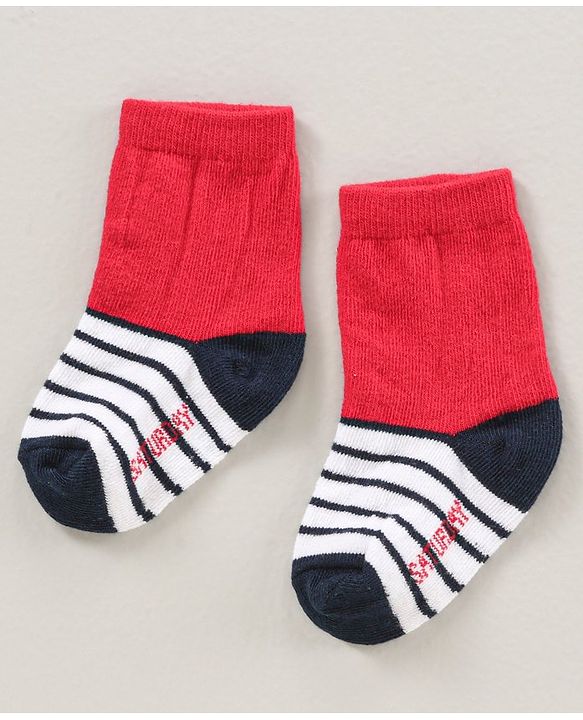 Cute Walk by Babyhug Ankle Length Antibacterial Socks Pack Of 7 Striped Design - Multicolour