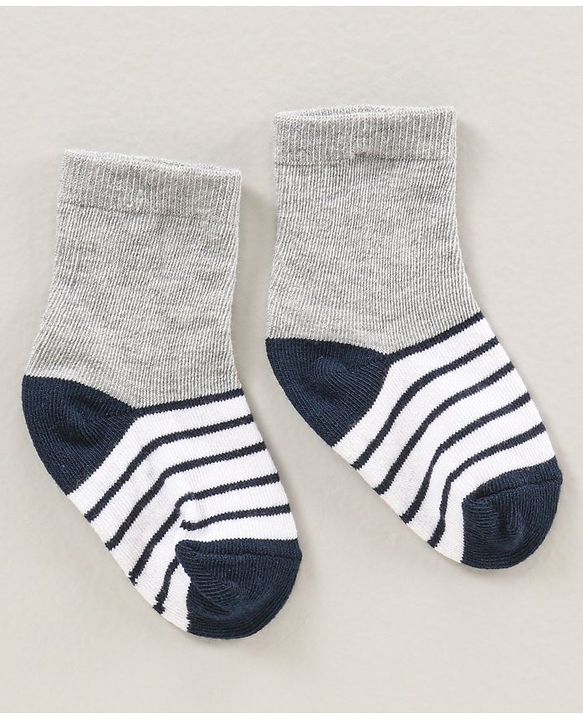 Cute Walk by Babyhug Ankle Length Antibacterial Socks Pack Of 7 Striped Design - Multicolour