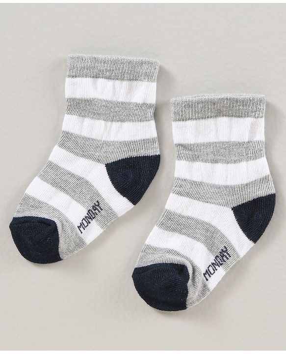 Cute Walk by Babyhug Ankle Length Antibacterial Socks Pack Of 7 Striped Design - Multicolour