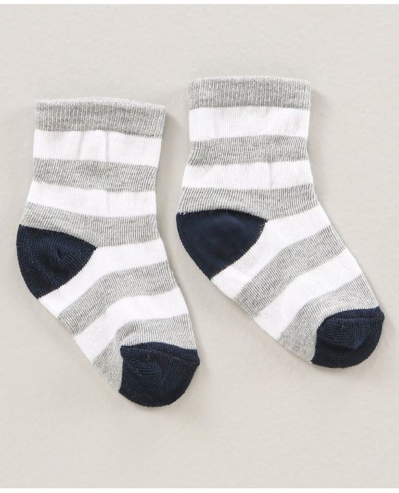 Cute Walk by Babyhug Ankle Length Antibacterial Socks Pack Of 7 Striped Design - Multicolour