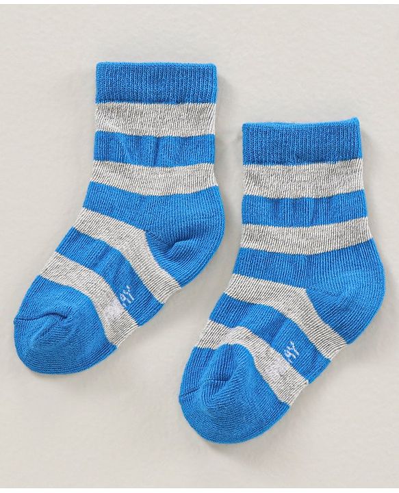 Cute Walk by Babyhug Ankle Length Antibacterial Socks Pack Of 7 Striped Design - Multicolour