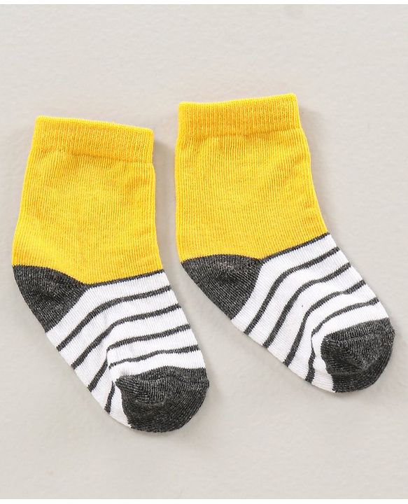 Cute Walk by Babyhug Ankle Length Antibacterial Socks Pack Of 7 Striped Design - Multicolour