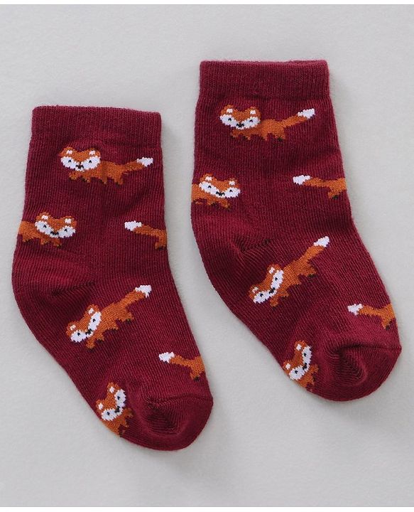 Cute Walk by Babyhug Anti Bacterial Ankle Length Non Terry Socks Animal Print Pack of 5 Pair - Multicolour