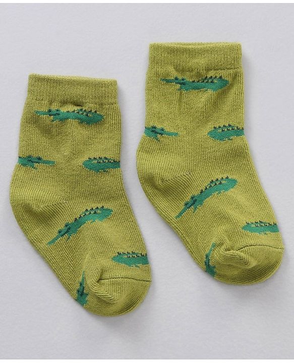 Cute Walk by Babyhug Anti Bacterial Ankle Length Non Terry Socks Animal Print Pack of 5 Pair - Multicolour
