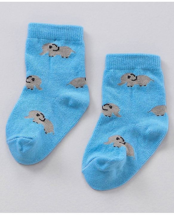Cute Walk by Babyhug Anti Bacterial Ankle Length Non Terry Socks Animal Print Pack of 5 Pair - Multicolour