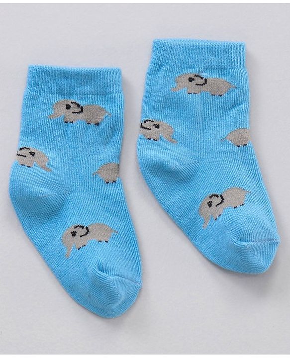 Cute Walk by Babyhug Anti Bacterial Ankle Length Non Terry Socks Animal Print Pack of 5 Pair - Multicolour