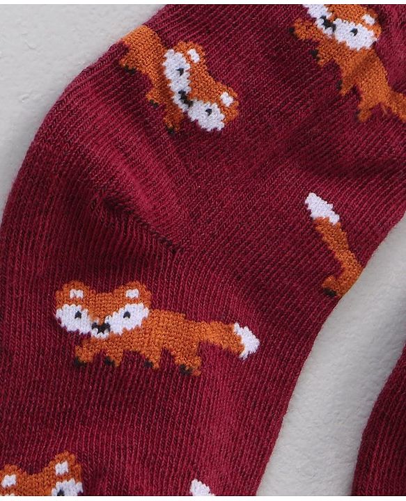 Cute Walk by Babyhug Anti Bacterial Ankle Length Non Terry Socks Animal Print Pack of 5 Pair - Multicolour