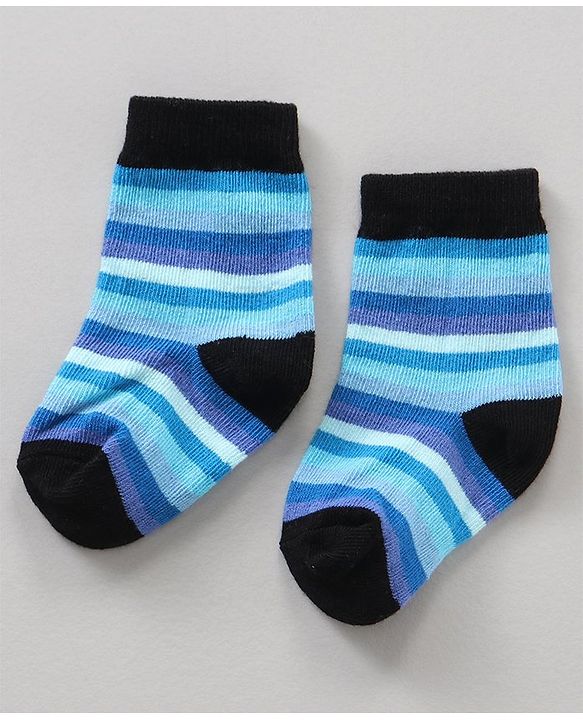 Cute Walk by Babyhug Ankle Length Antibacterial Socks Stripes Print Pack Of 7 - Multicolor