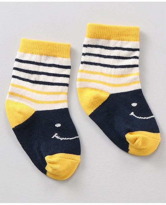 Cute Walk by Babyhug Ankle Length Antibacterial Socks Stripes Print Pack Of 7 - Multicolor