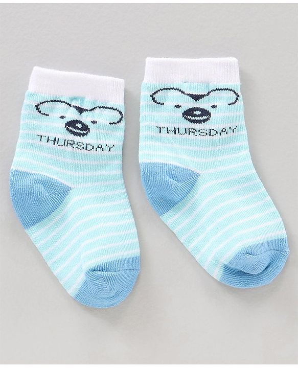 Cute Walk by Babyhug Ankle Length Antibacterial Socks Striped & Dot Prints Pack Of 7 - Multicolor