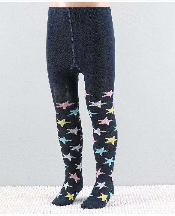 Cutewalk by Babyhug Anti-Bacterial Tights  Stars Design - Navy