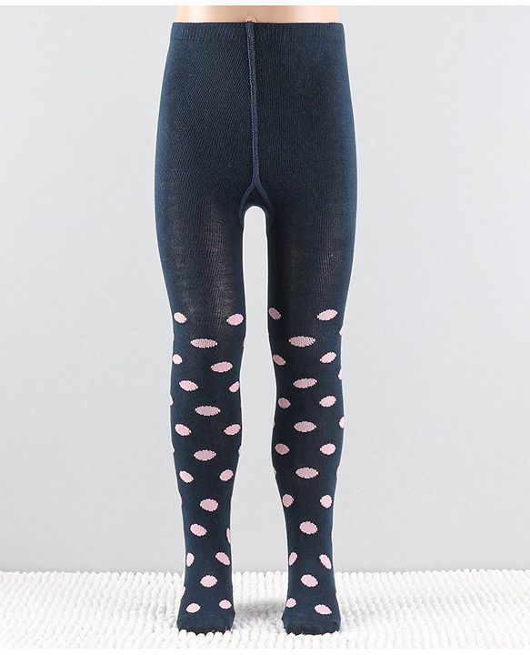 Cutewalk by Babyhug Anti-Bacterial Tights Polka Dots - Navy