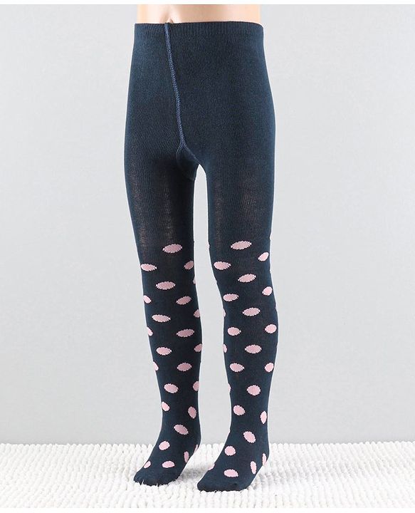 Cutewalk by Babyhug Anti-Bacterial Tights Polka Dots - Navy