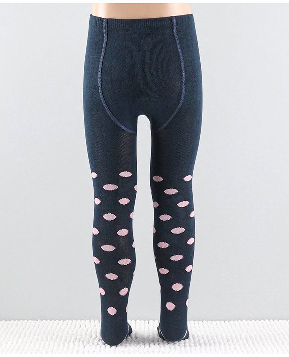 Cutewalk by Babyhug Anti-Bacterial Tights Polka Dots - Navy