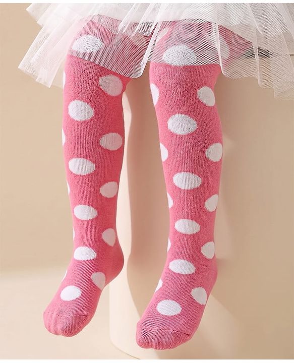 Cutewalk by Babyhug Anti-Bacterial Tights Polka Dots Design - Pink