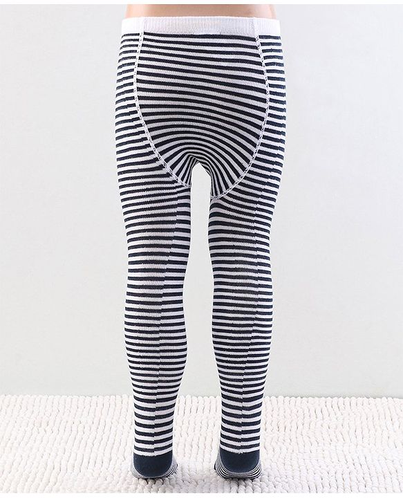Cutewalk by Babyhug Anti Bacterial Tights Stripes & Heart Design - Multicolor
