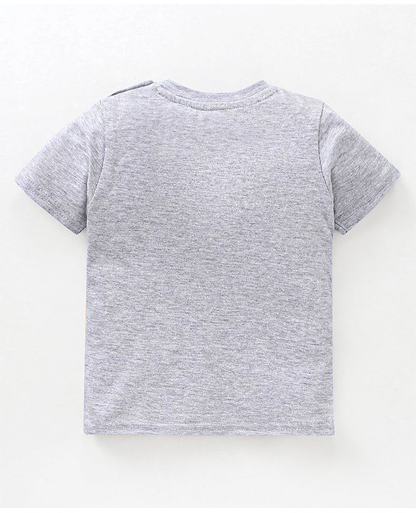Babyhug Cotton Half Sleeves Tee Fox & Bear Print- White