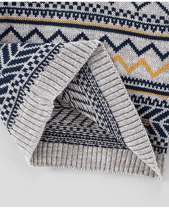 Pine Kids Full Sleeves Jacquard Sweater - Multicolour