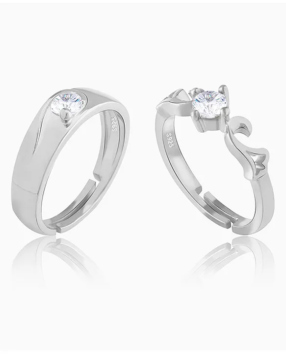 Silver Promise Ring set | Avail the best discounts to make this yours – The  Colourful Aura