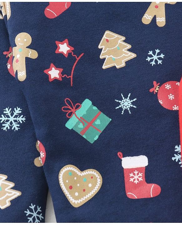 Babyhug 100% Cotton Full Sleeves Onesies Christmas Theme & Text Print - Pack of 2