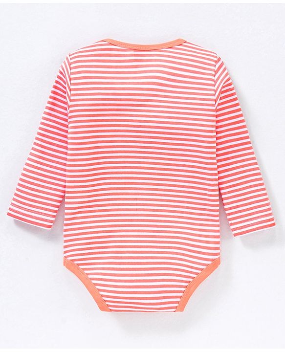 Babyhug 100% Cotton Full Sleeves Onesies Stripes & House Print Pack of 3- Multicolor