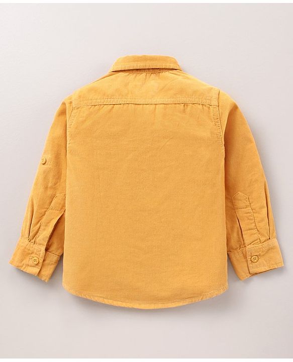 Babyhug Cotton Knit Solid Full Sleeves Shirt and Jeans Pant - Yellow Black