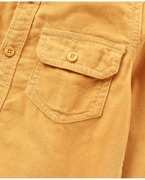 Babyhug Cotton Knit Solid Full Sleeves Shirt and Jeans Pant - Yellow Black
