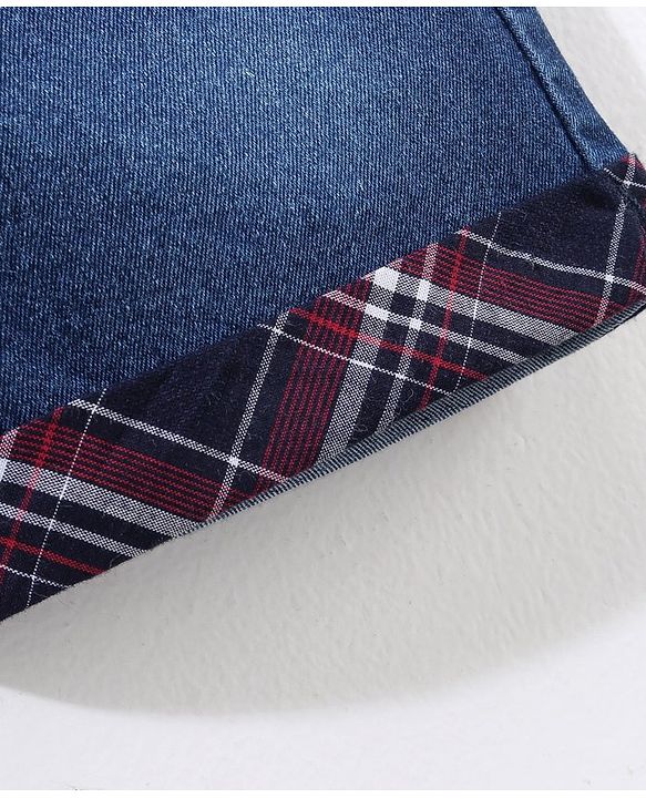 Babyhug Cotton Stretchable Denim Washed Barmuda  Knee length - Blue