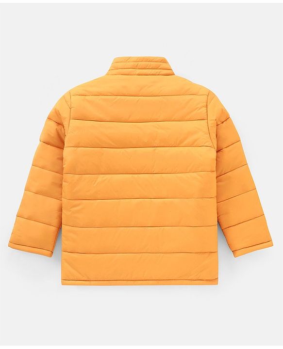 Pine Kids Full Sleeves Reversible Padded Jacket with Travelling Pouch - Yellow Navy Blue