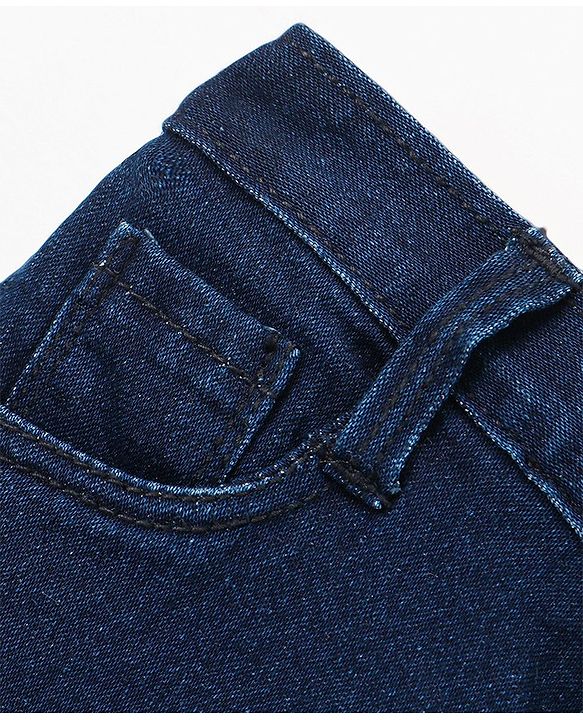 Babyhug Cotton Full Length Denim Jeans - Dark Blue