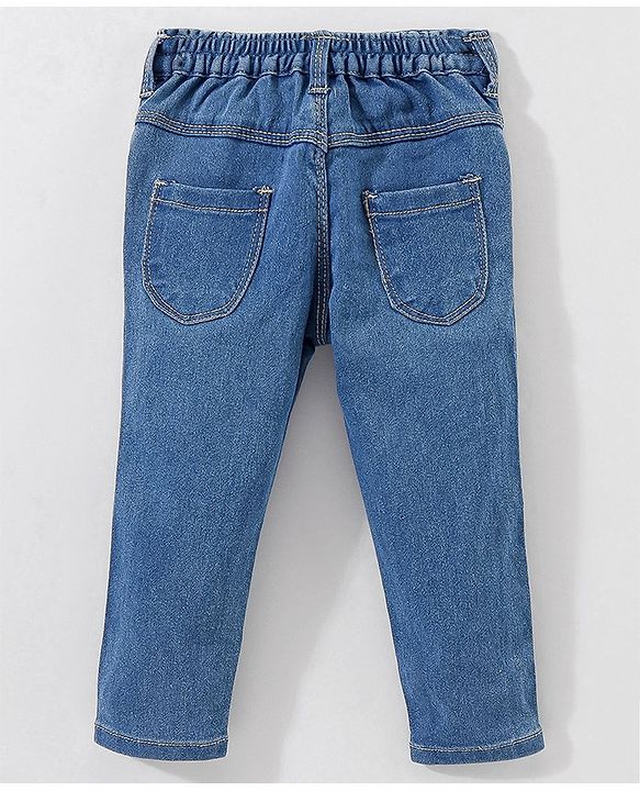 Babyhug Cotton Full Length Denim Jeans - Dark Blue