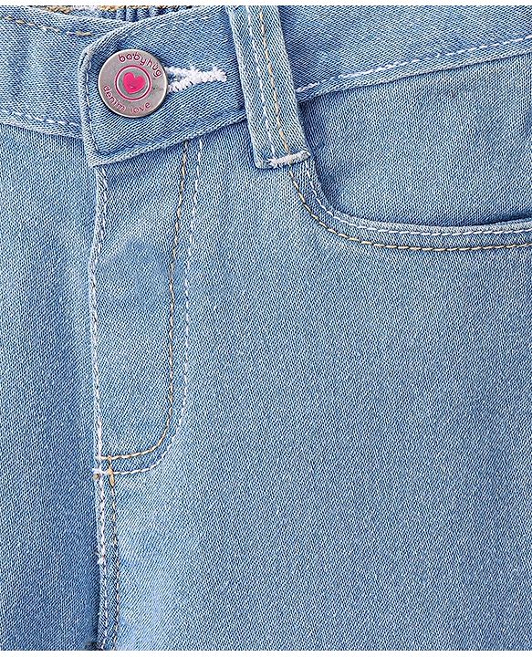 Babyhug Cotton Full Length Denim Jeans - Light Blue