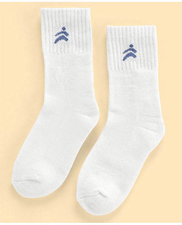 Pine Active Bamboo Lycra Blend Ankle Length Socks Logo Print Pack Of 3 -  White