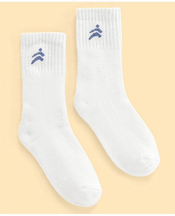 Pine Active Bamboo Lycra Blend Ankle Length Socks Logo Print Pack Of 3 -  White