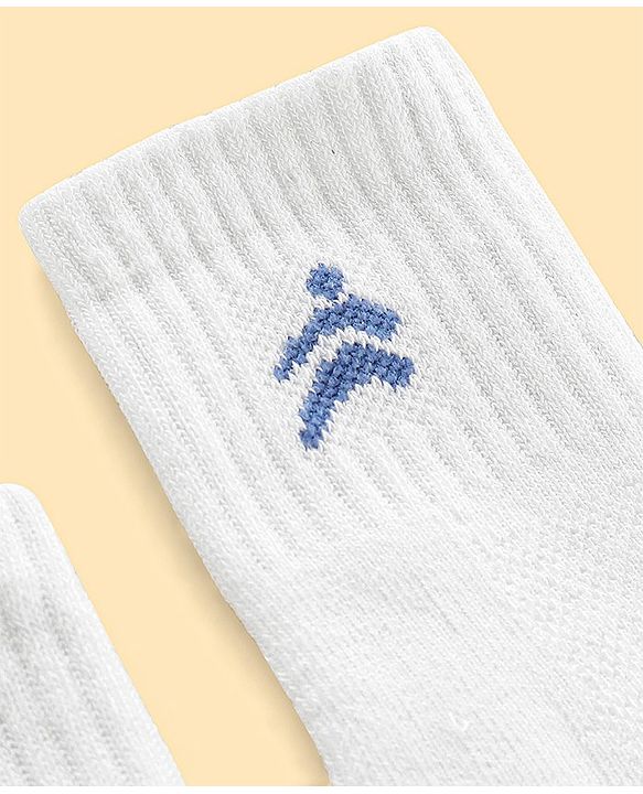 Pine Active Bamboo Lycra Blend Ankle Length Socks Logo Print Pack Of 3 -  White