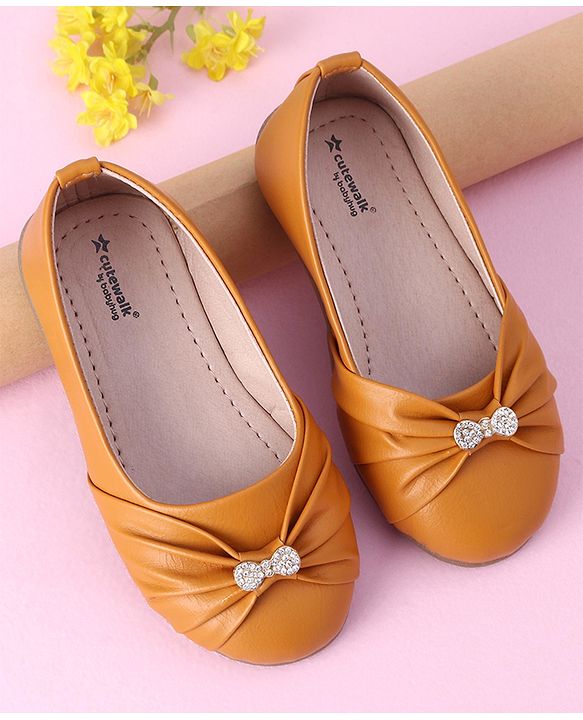 Cute Walk by Babyhug Slip On Bellies Applique - Mustard