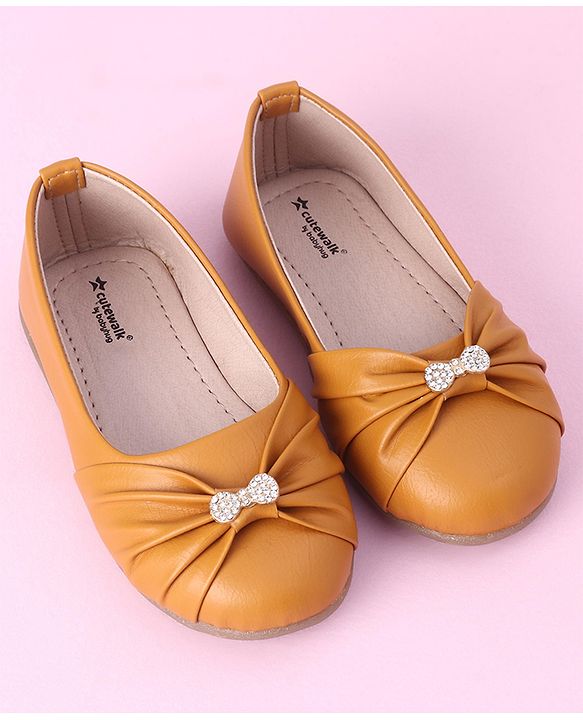 Cute Walk by Babyhug Slip On Bellies Applique - Mustard