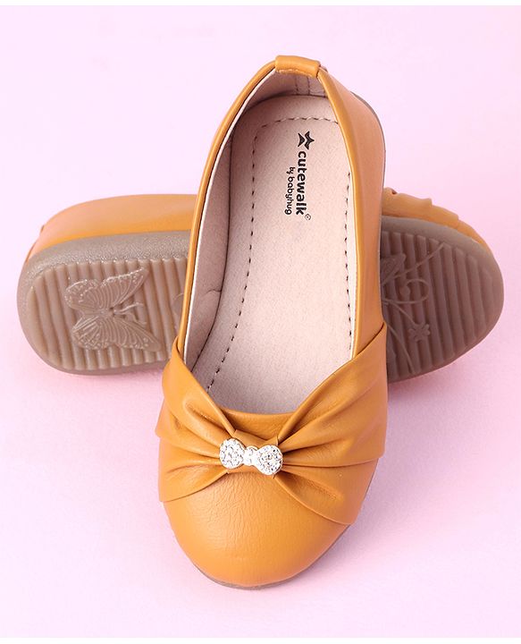Cute Walk by Babyhug Slip On Bellies Applique - Mustard