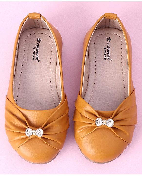 Cute Walk by Babyhug Slip On Bellies Applique - Mustard