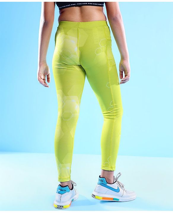 Pine Active Full Length Geometric Print Legging - Green