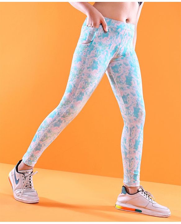 Pine Active Full Length Tie Dye Effect Legging - Blue