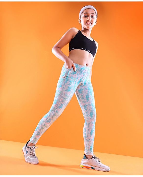 Pine Active Full Length Tie Dye Effect Legging - Blue