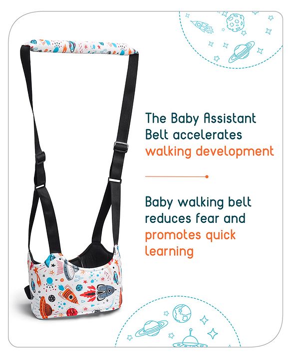 Babyhug Walking Harness Belt Rocket Print - Multicolor