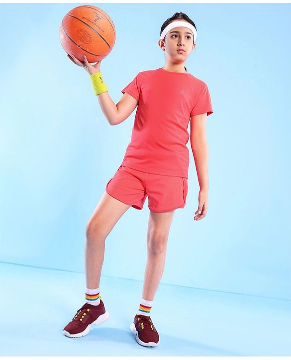 Pine Active Lycra T-shirt and Shorts Set - Red