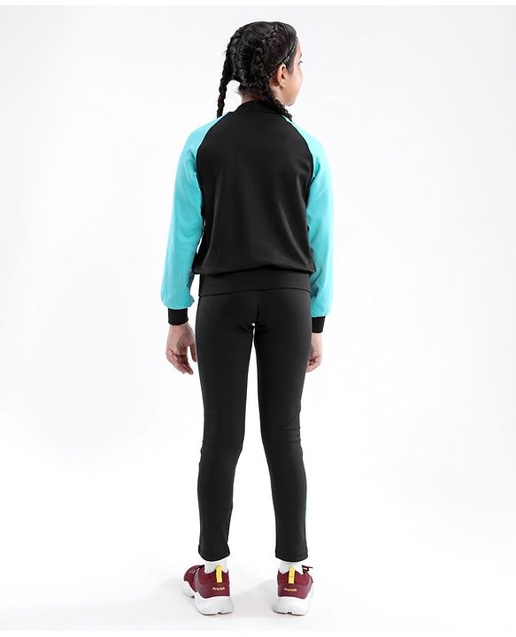 Pine Active High Stretch Breathable Sports Bra Jacket and Leggings 3 Pieces Set - Blue